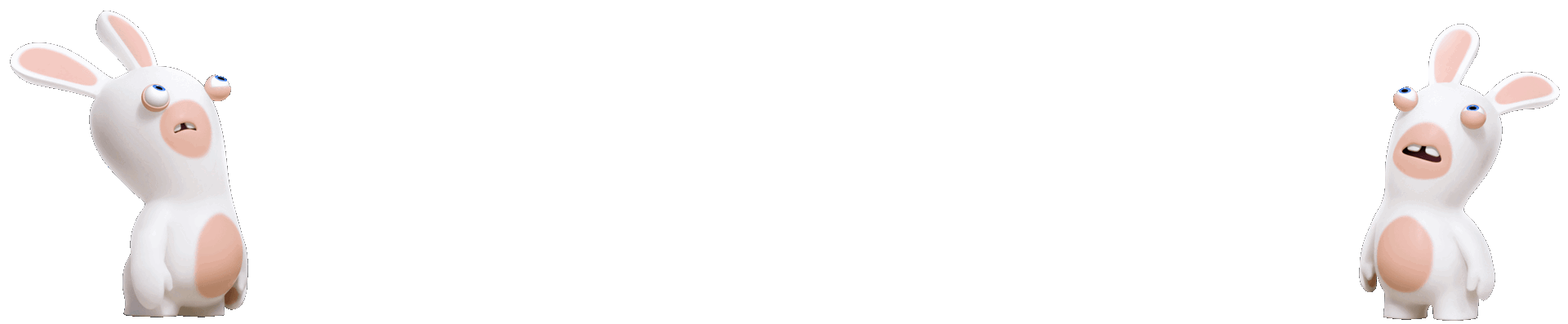 Deux lapins crétins regardant en haut